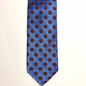 NWT Robert Talbott Tie Best of Class Blue Geometric Handmade Monterrey $155